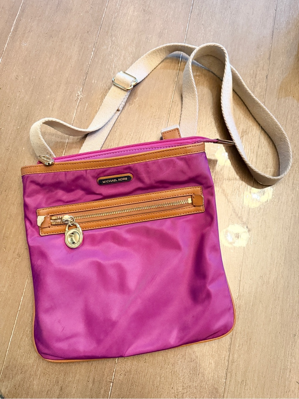Michael Kors Kempton Purple Nylon Crossbody‎ Bag